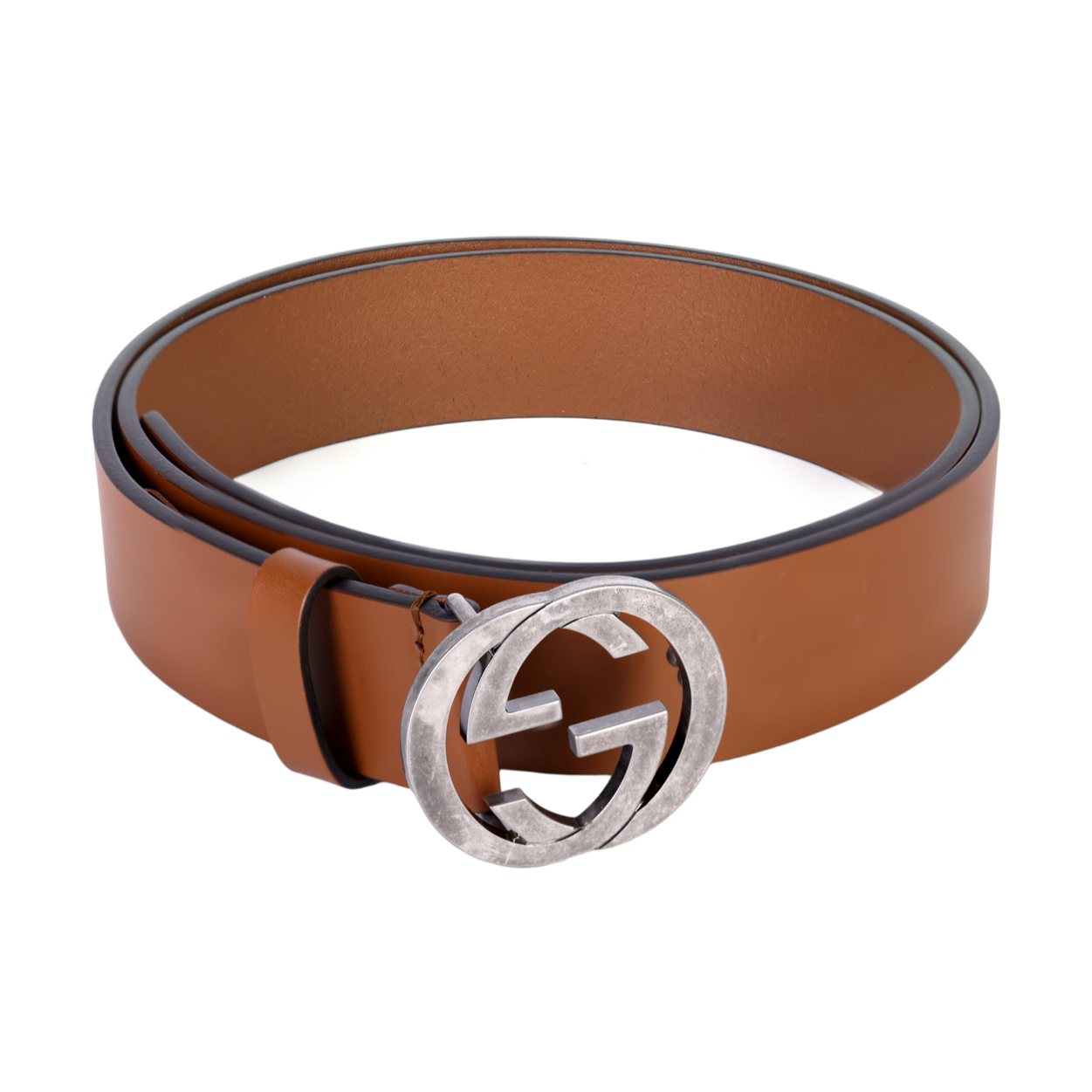 GUCCI古驰 时尚经典平滑扣 宽3.5cm皮带棕色 546389BGH0N2535