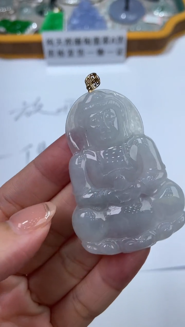 翡翠18K金镶嵌挂件284606/观音 多样性一件发