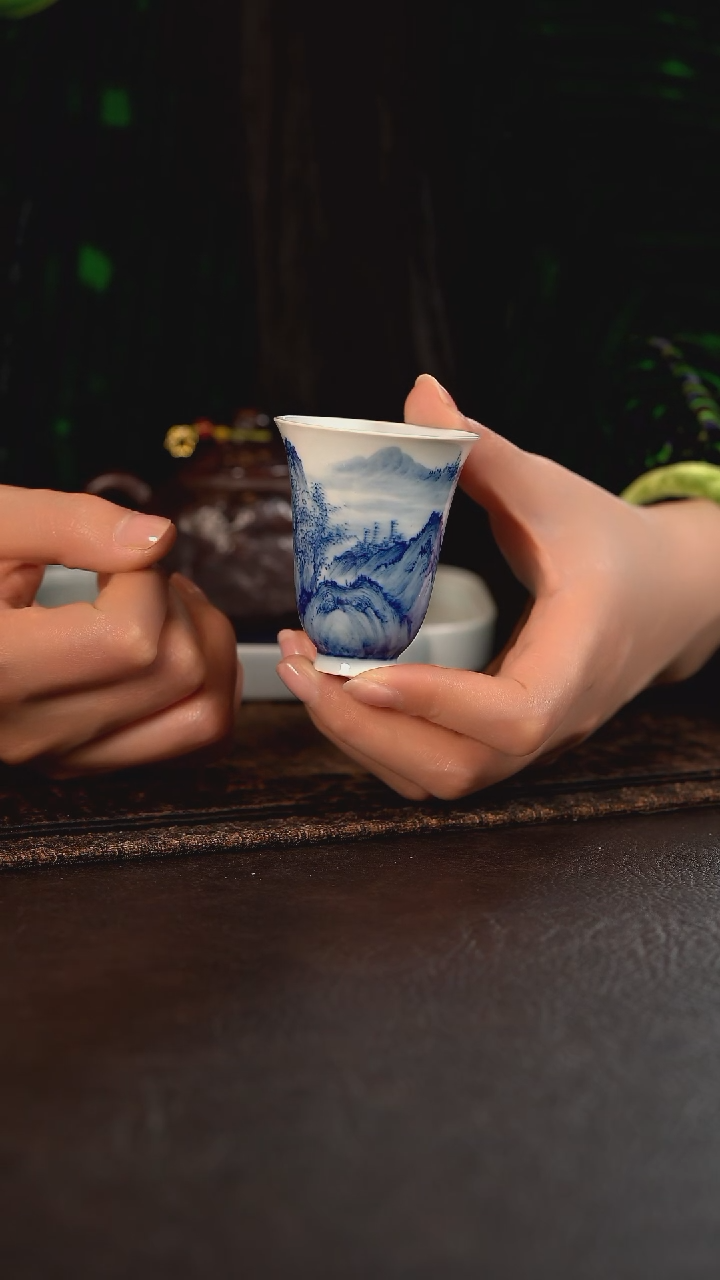 【闪购商品】杯589HLX陶瓷重工山水高闻香杯