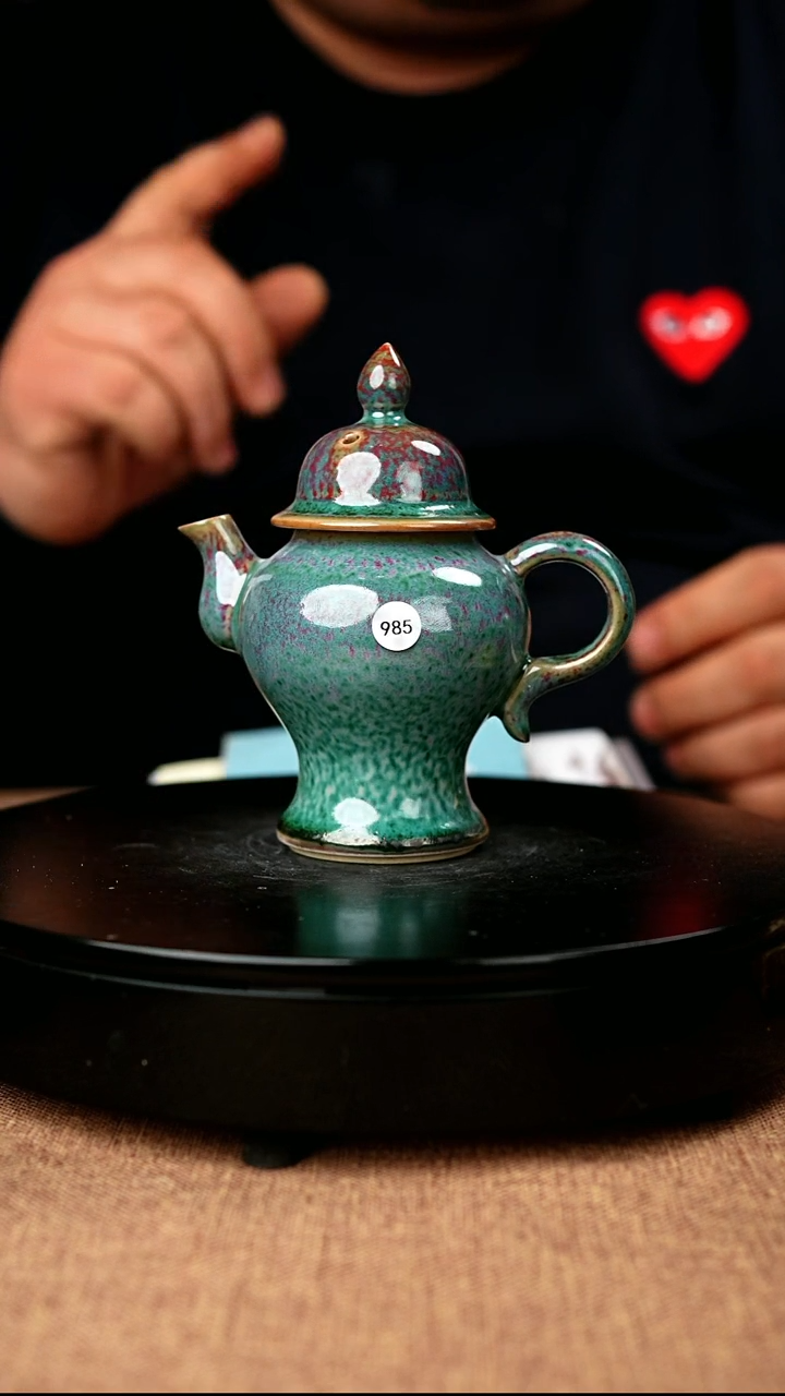 【闪购商品】985#盼龙窑一级品原矿钧瓷炉钧釉将军壶