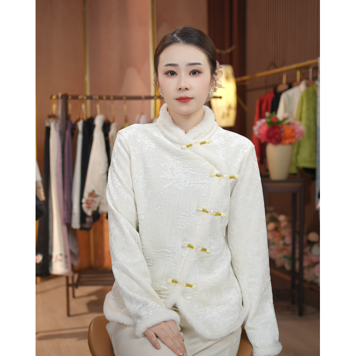 《 雀上枝头-衬衫》新中式提花复古国风衬衫