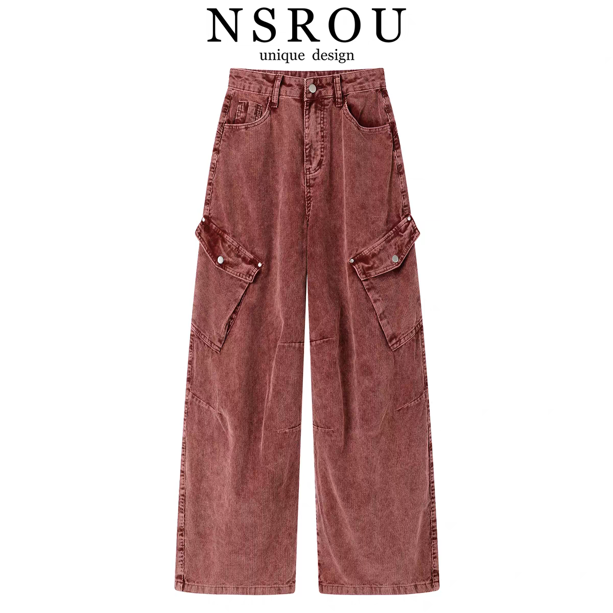 韩版复古灯芯绒直筒阔腿裤长裤女秋冬季高级感新款宽松显瘦休闲裤