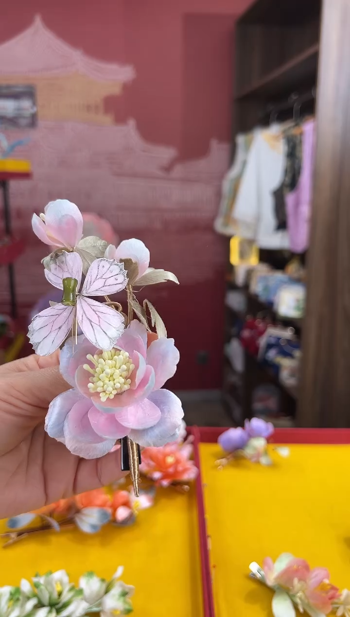 【闪购商品】刺绣非遗绒花（发饰）