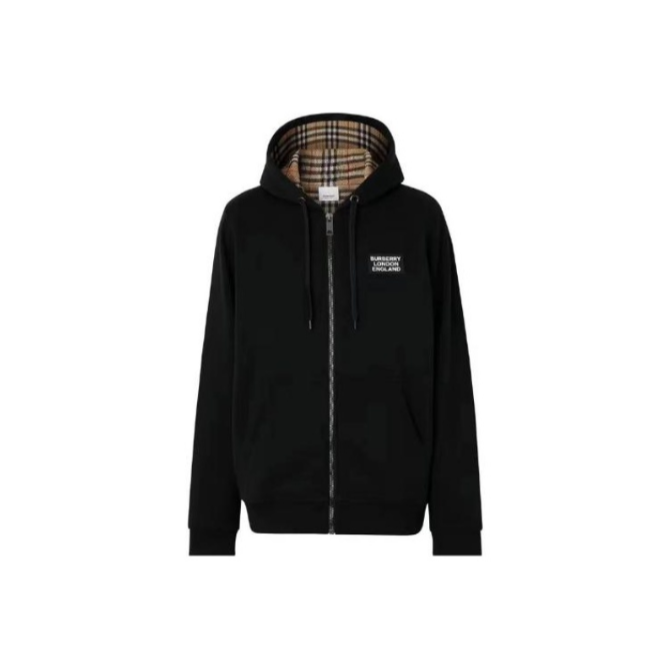 Burberry 博柏利 Logo徽标拉链连帽卫衣外套 