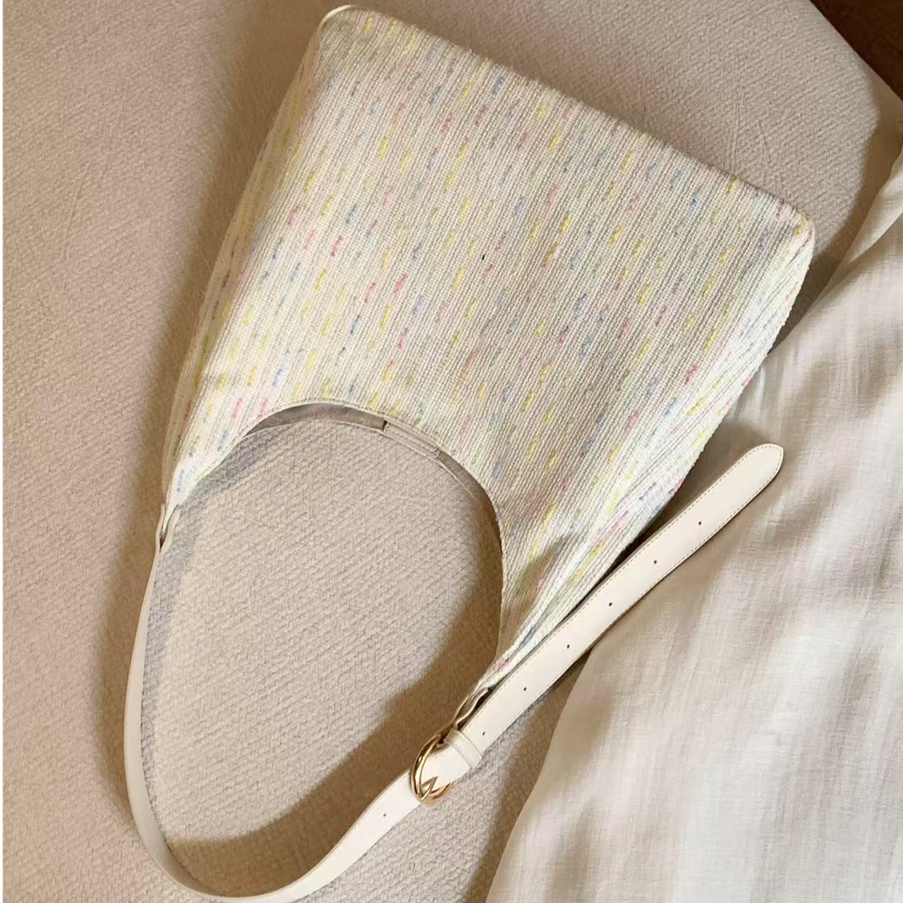 2025新款针织托特包包女士大容量单肩斜挎包A4