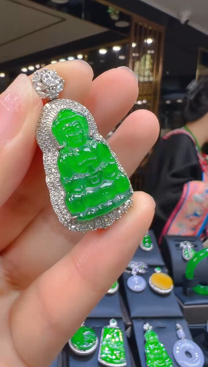 翡翠银S925镶嵌吊坠(赠链)133（多样性发其一）