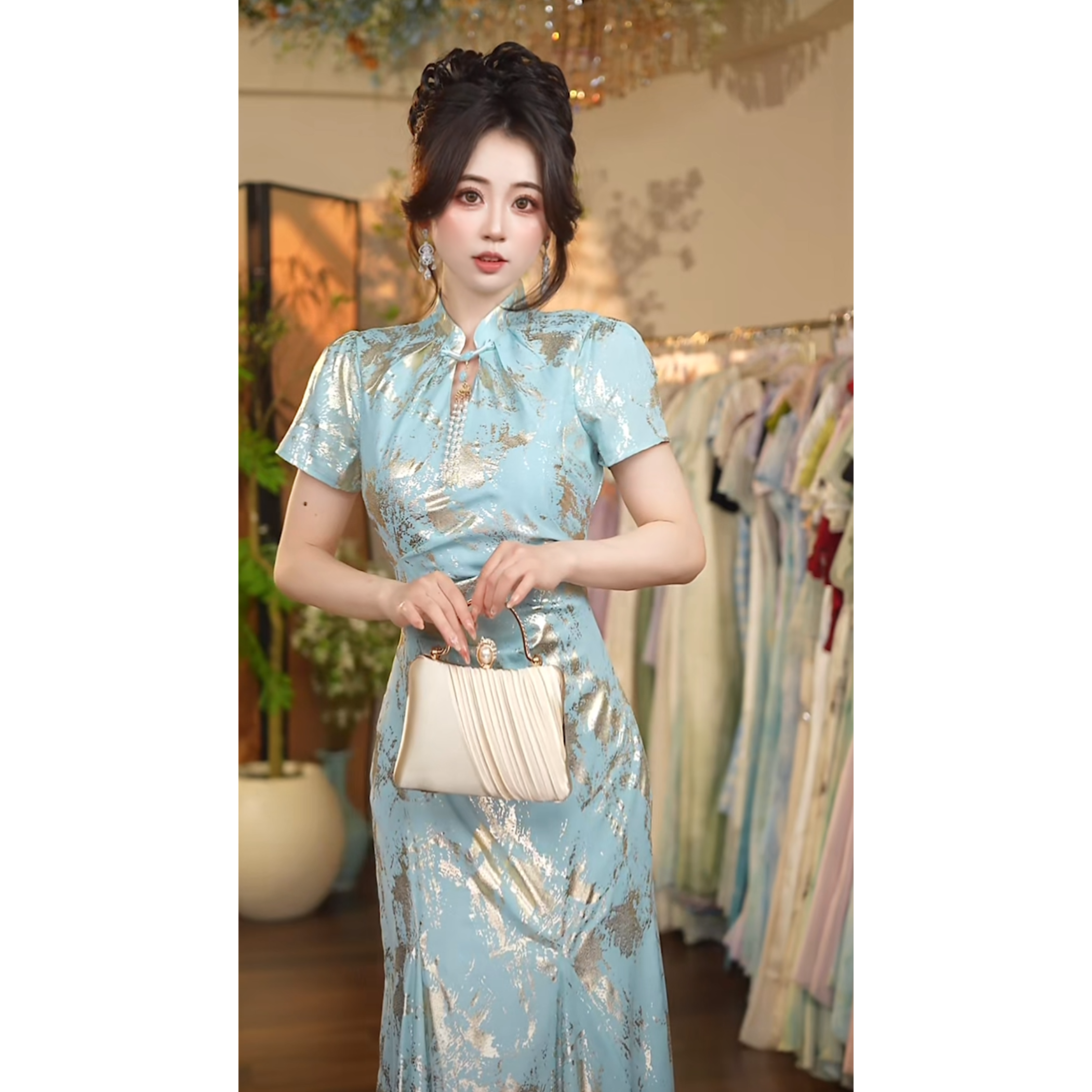 瑞瑞定制-1211（璀璨星火）连衣裙N808