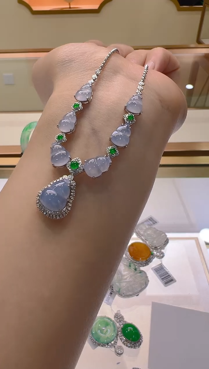 【闪购商品】翡翠套链18K金镶嵌多样性团购发一件