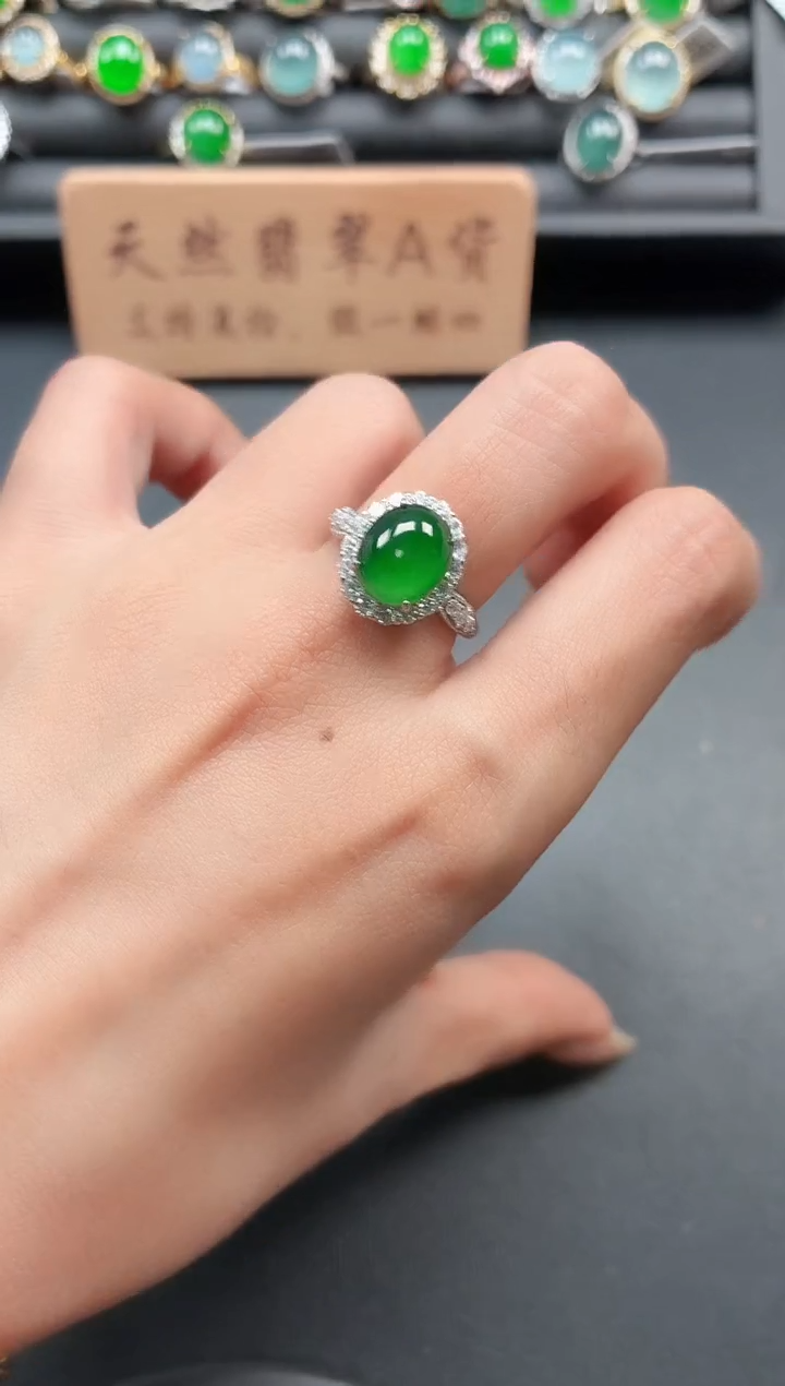 银S925镶嵌戒指翡翠11111