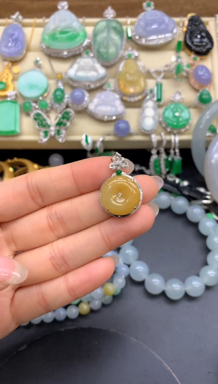 【闪购商品】翡翠颈饰18K金镶嵌197-中国好珍宝