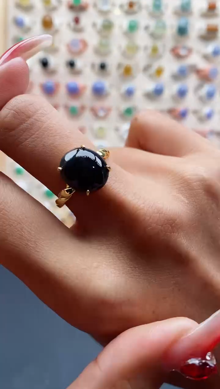 【闪购商品】翡翠戒指银S925镶嵌缅甸天然A货翡翠333  5+