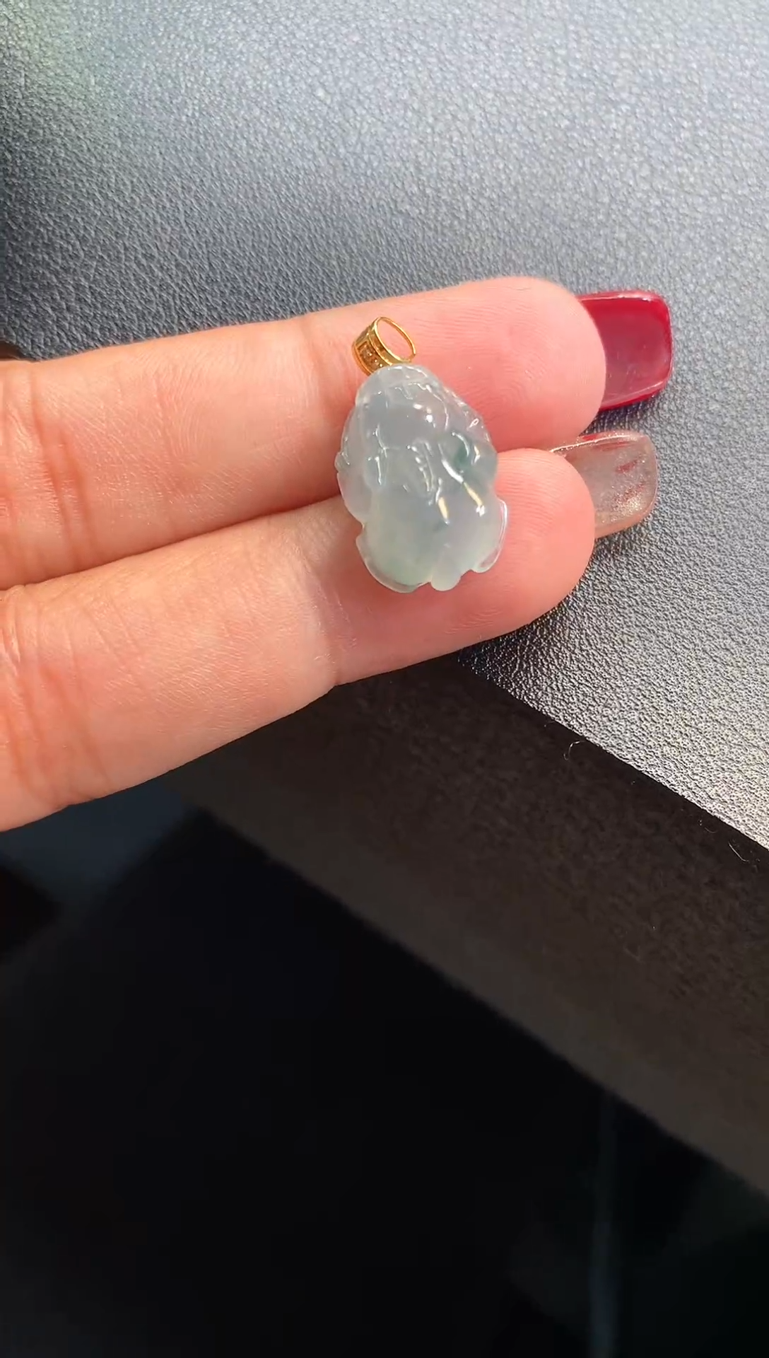 【闪购商品】翡翠颈饰18K金镶嵌缅甸天然翡翠a货