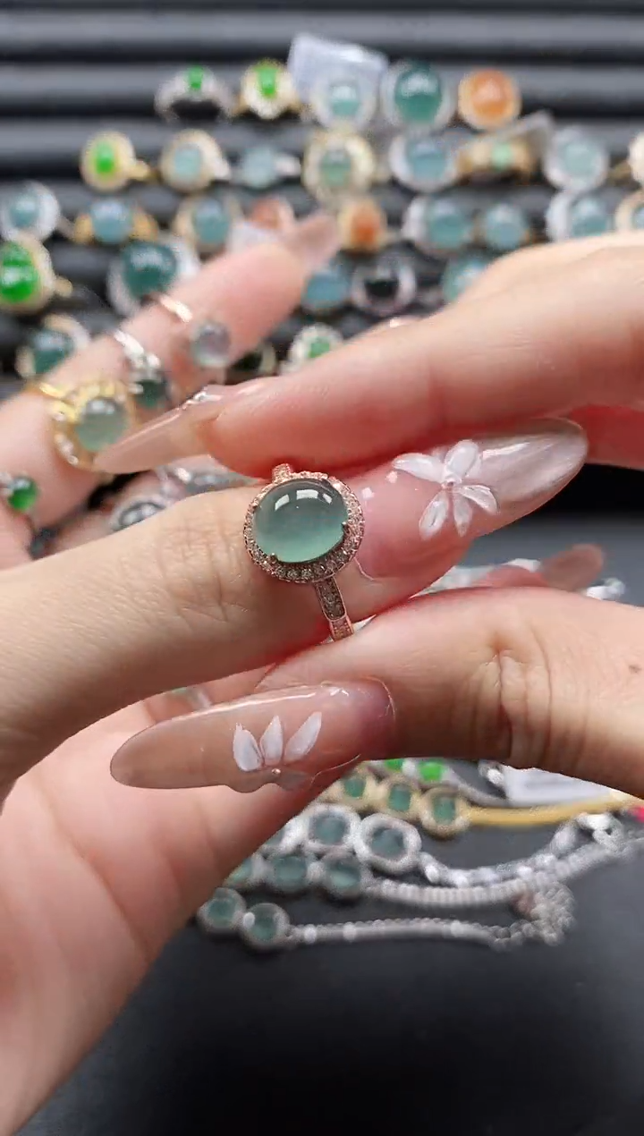 【闪购商品】翡翠戒指银S925镶嵌1111