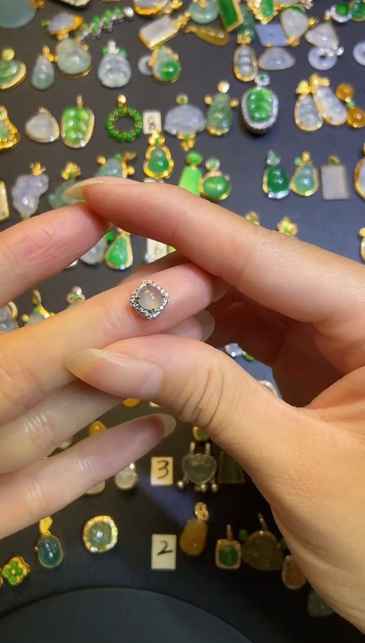 翡翠银S925镶嵌吊坠(不含链)1