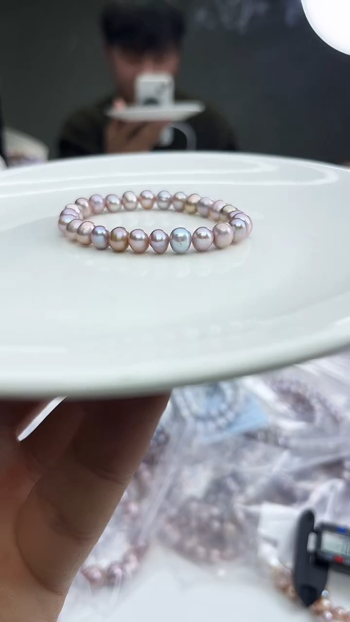 未镶嵌手链淡水珍珠紫色系手链