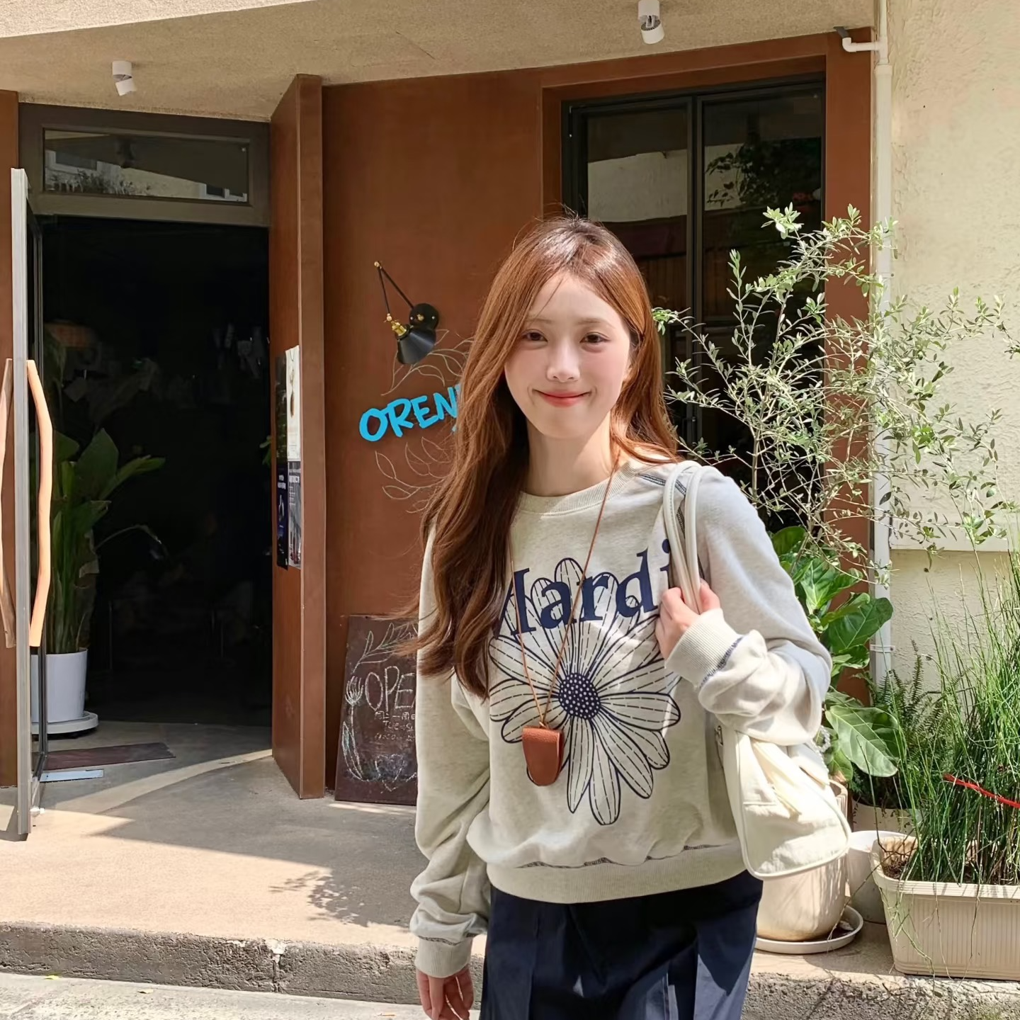 【现货卫衣】秋季上新女款韩系印花宽松圆领卫衣时尚休闲百搭长袖