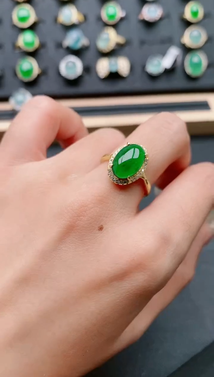 【闪购商品】翡翠戒指银S925镶嵌11111