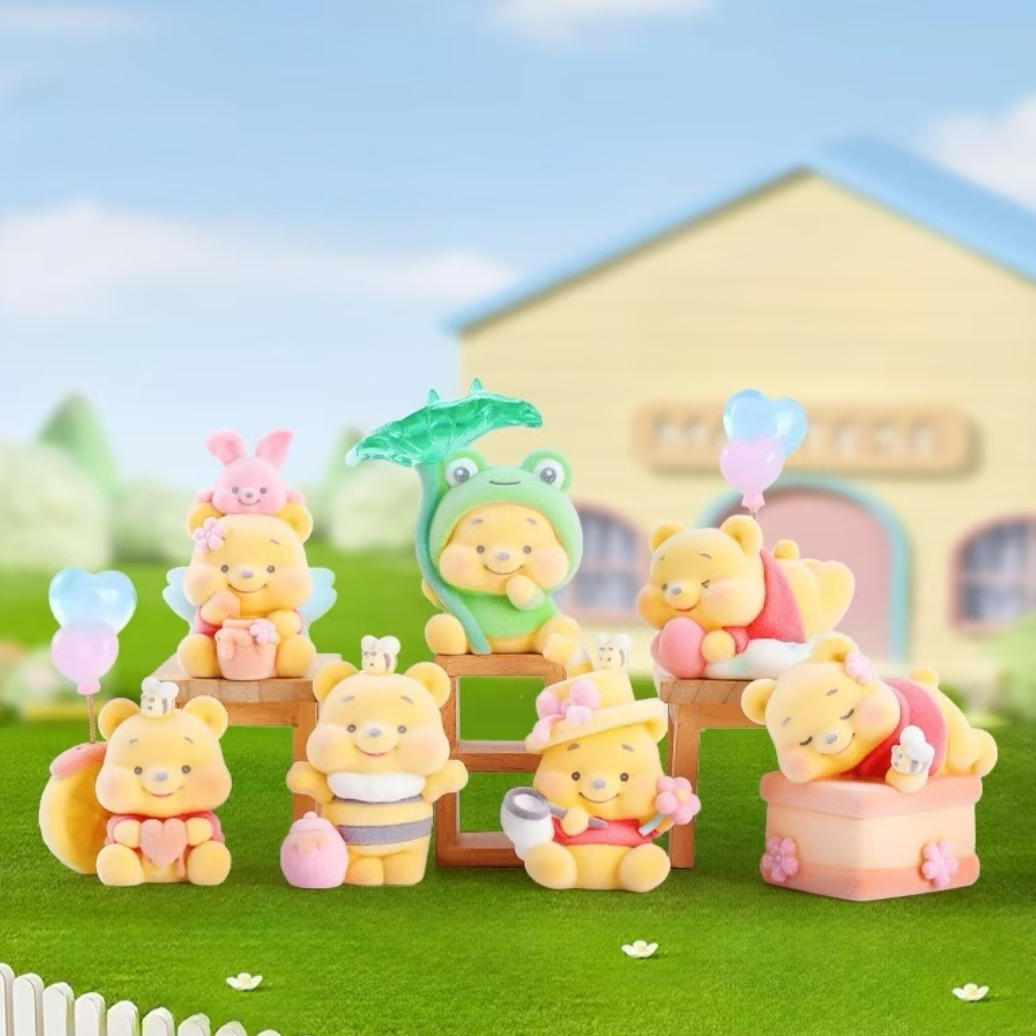 小熊呼噜噜植绒   二创手办盲盒  盲盒代拆