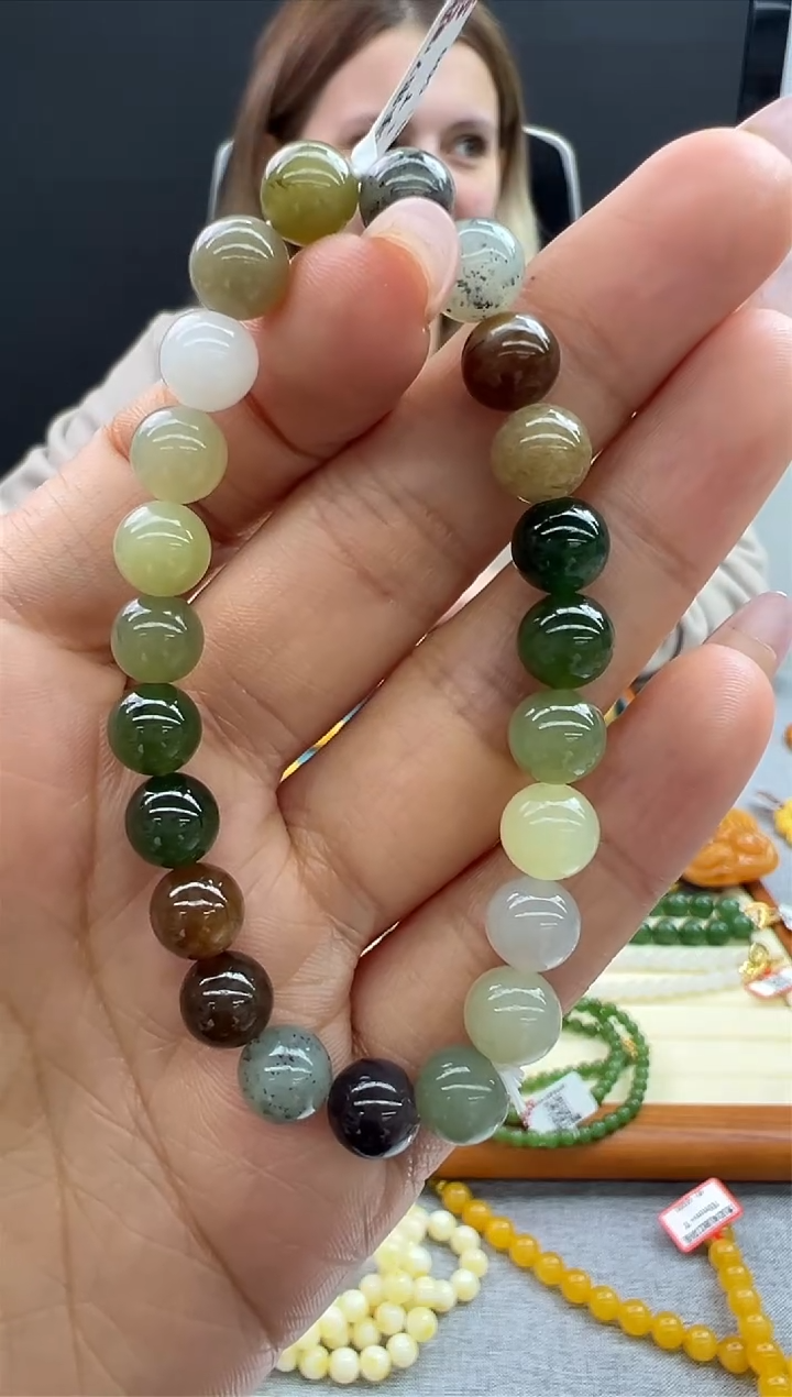 【闪购商品】和田玉（碧玉）手串未镶嵌91秒拍号