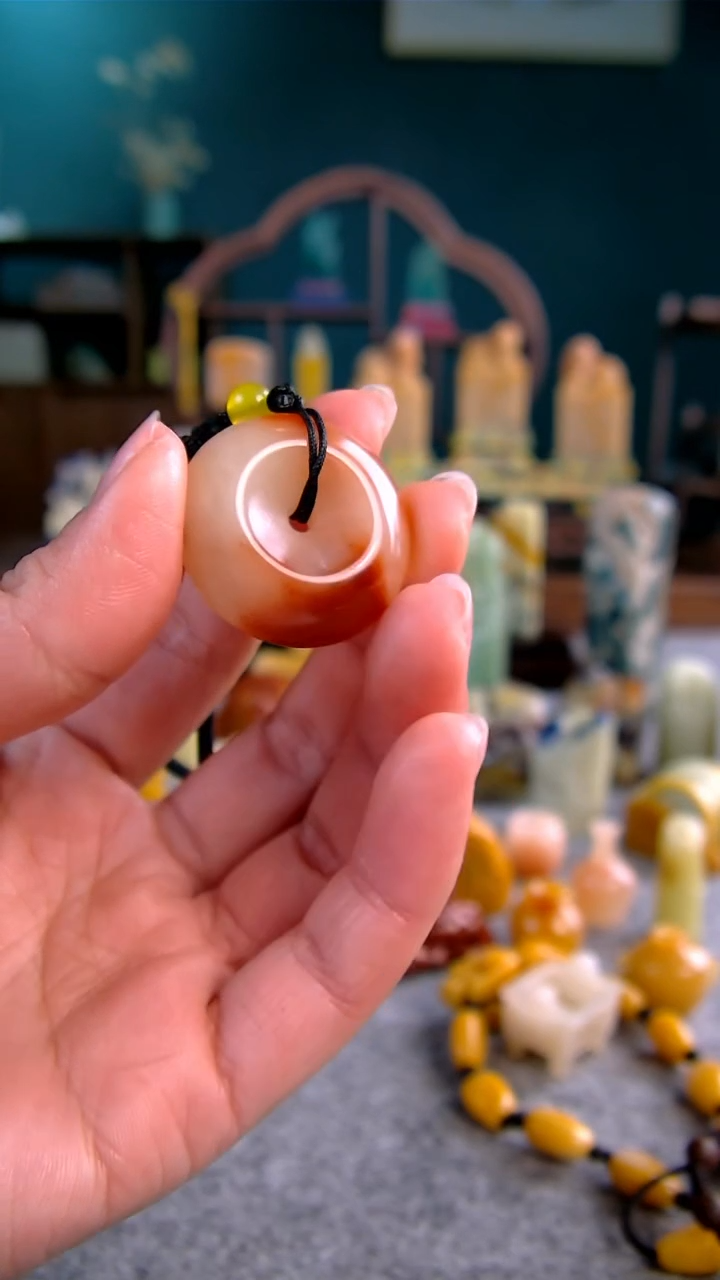 【闪购商品】寿山石芙蓉平安扣挂坠2.9*2.9*0.8