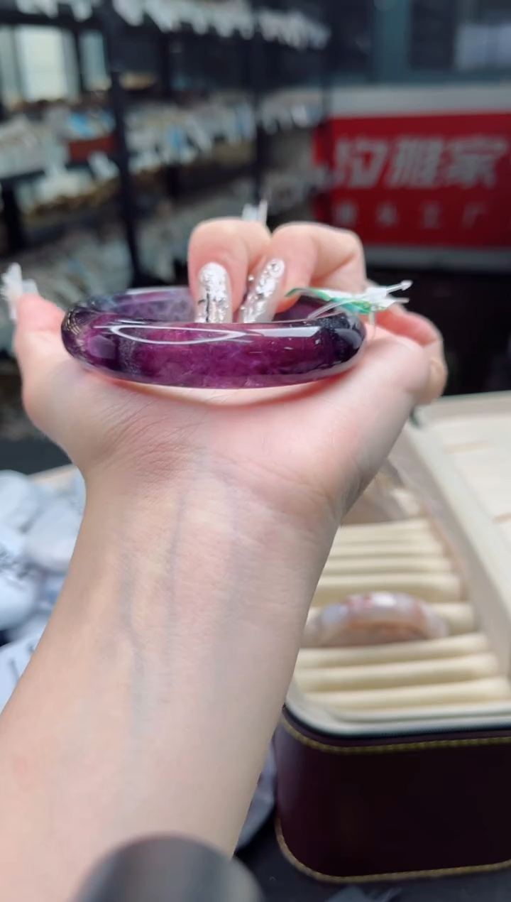 萤石未镶嵌手镯57圈口0Y3127