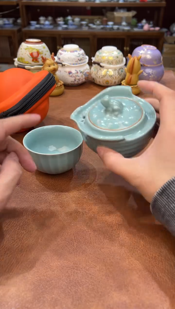 真的很便宜会开片的旅行茶具