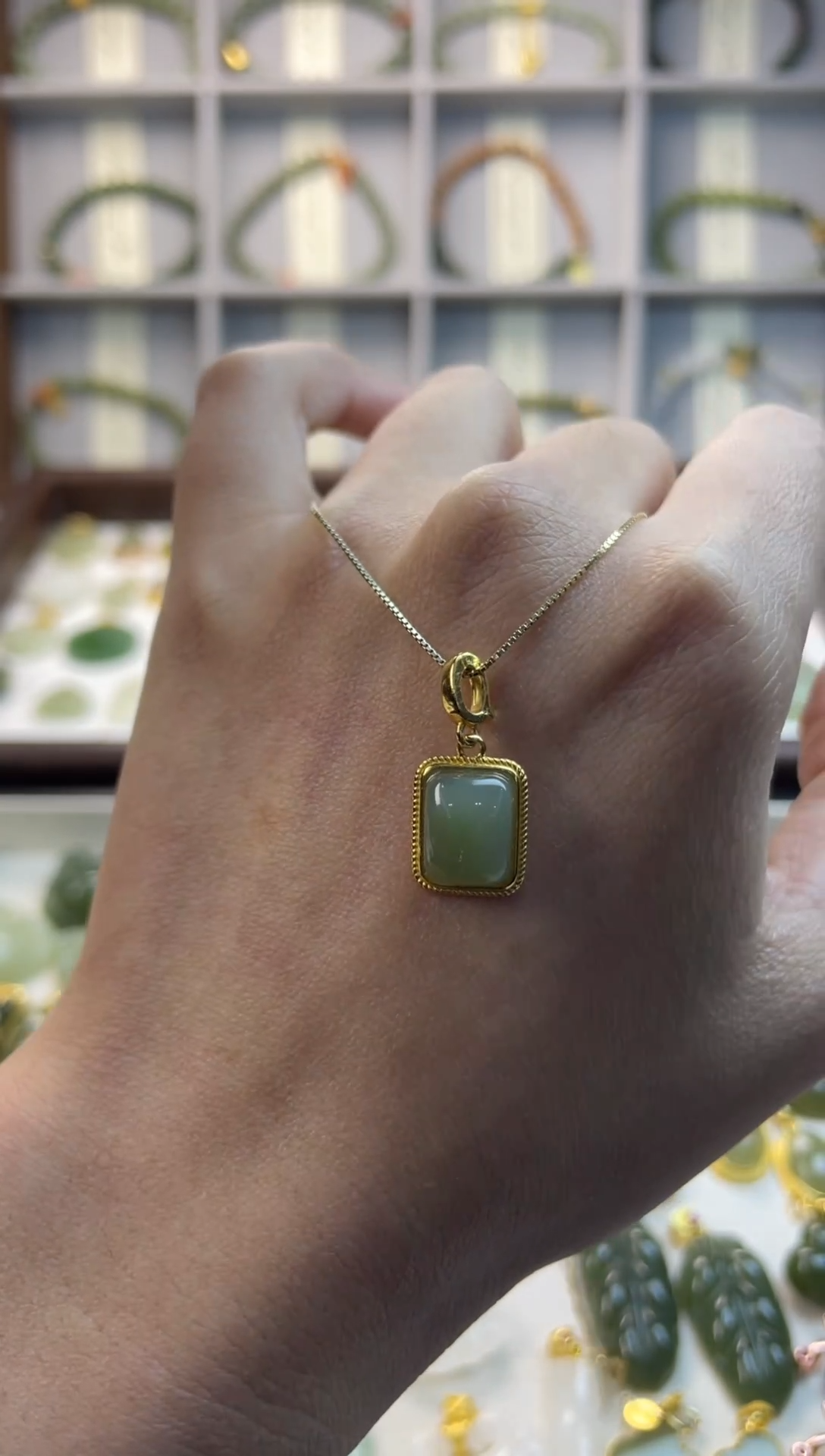 吊坠(不含链)银S925镶嵌和田玉1