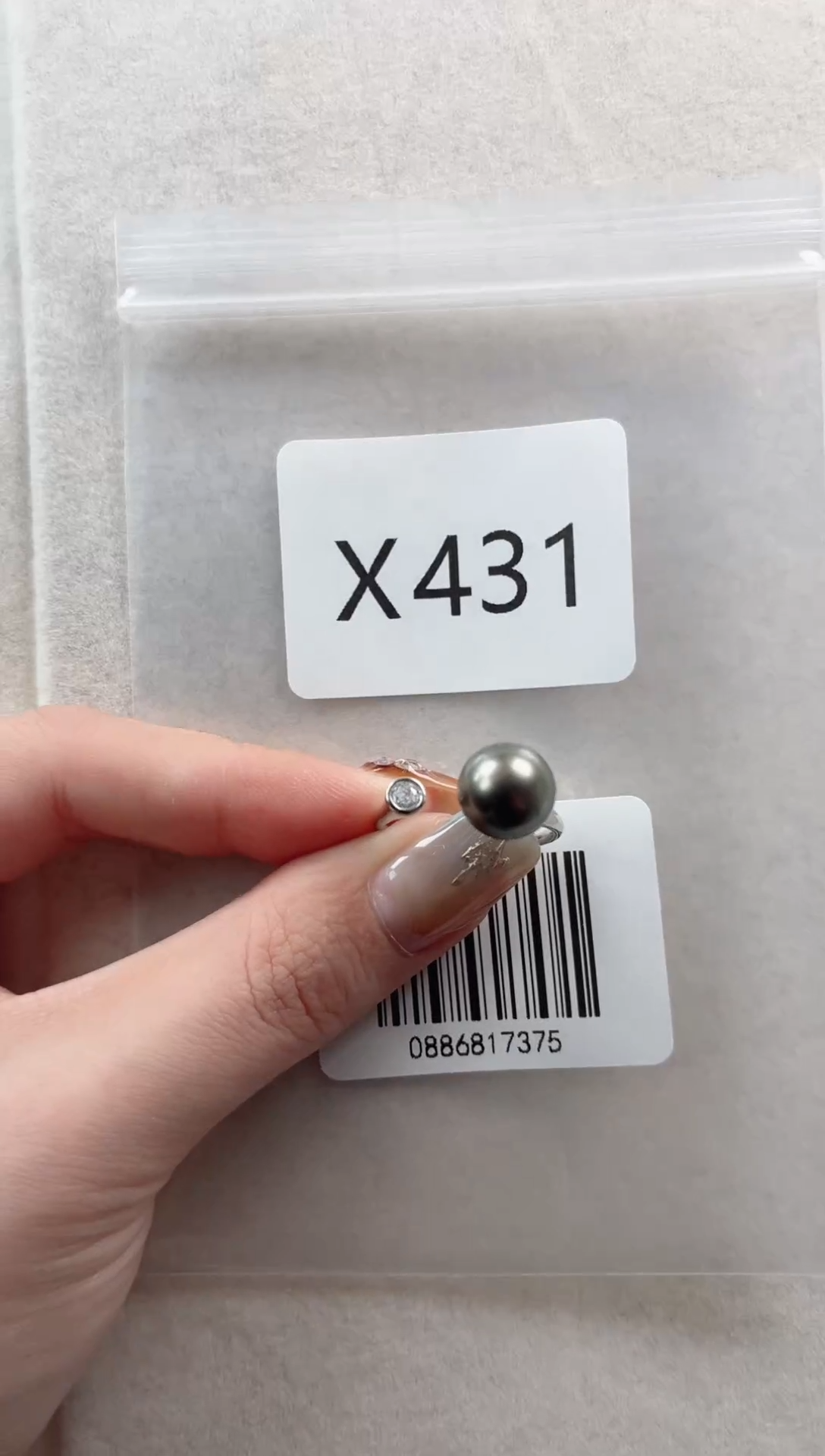 银S925镶嵌戒指海水珍珠X431