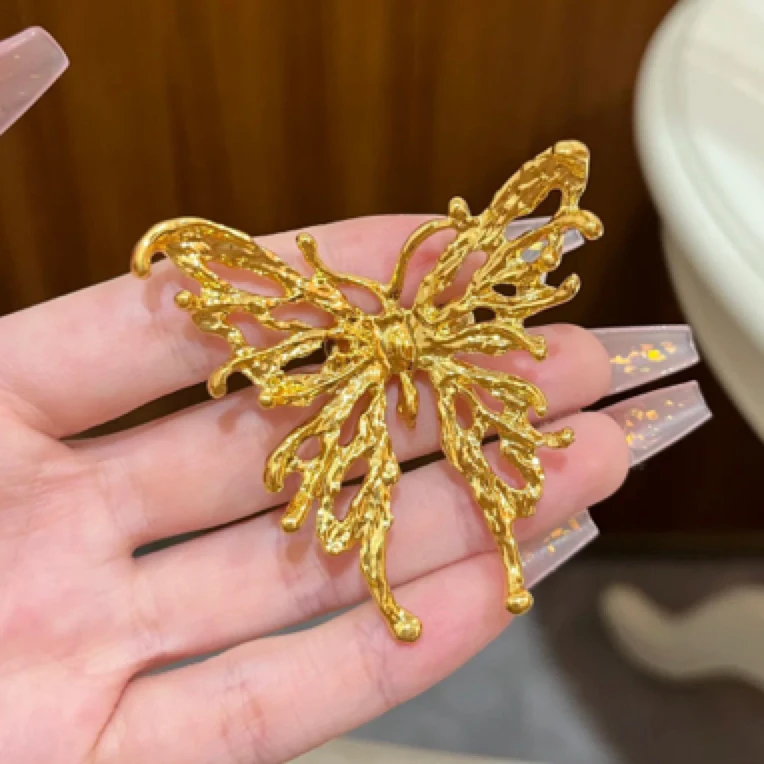 黄金足金999 镂空蝴蝶黄金戒指女款小众设计生日礼物