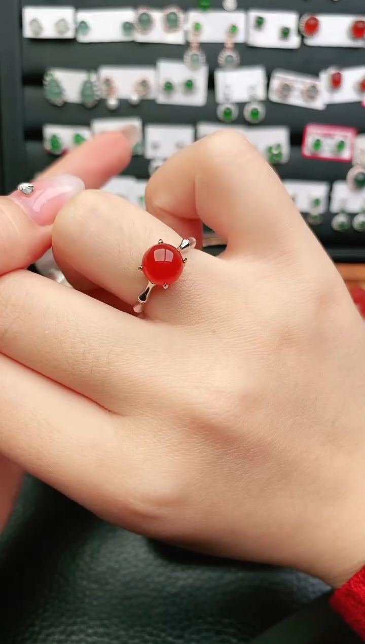 【闪购商品】玛瑙/玉髓戒指银S925镶嵌戒指