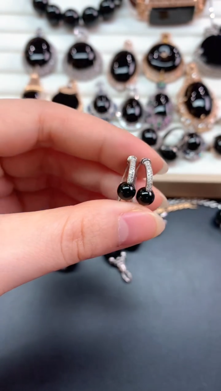 翡翠18K金镶嵌耳饰C415|3500