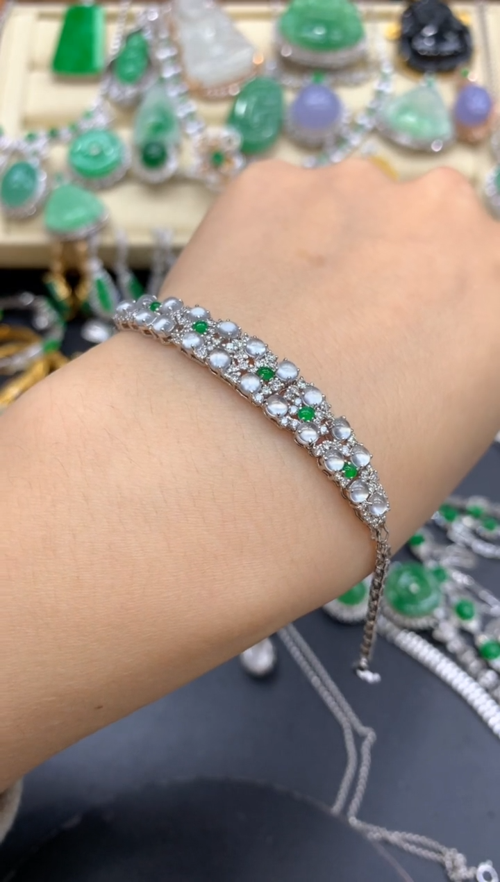 【闪购商品】翡翠手链18K金镶嵌516-中国好珍宝