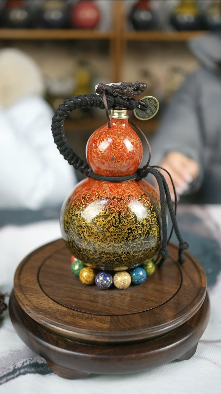 【闪购商品】153精品大漆酒葫芦送网兜漏斗
