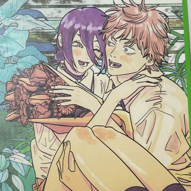 电锯人金属吧唧精美色纸小卡