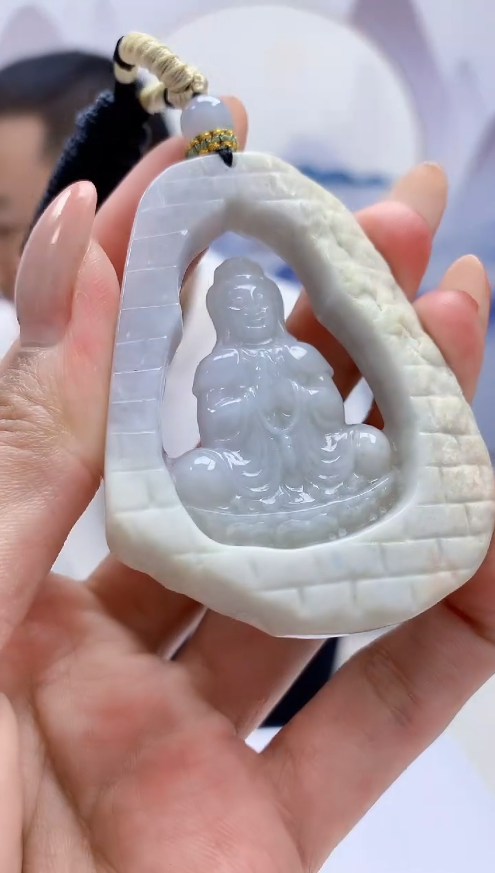 定制翡翠未镶嵌4898MM-毛货挂件167