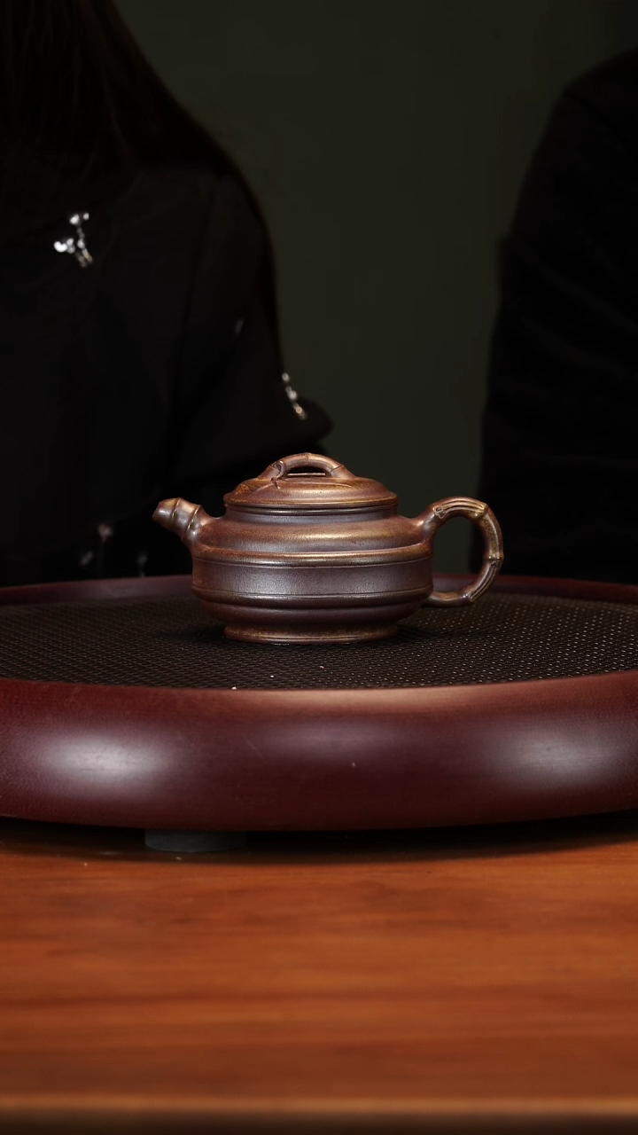 【闪购商品】紫砂茶壶2119YJB双线竹鼓黄金段柴烧200c