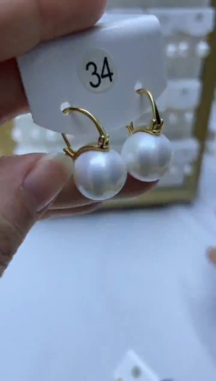 银S925镶嵌耳饰淡水珍珠34