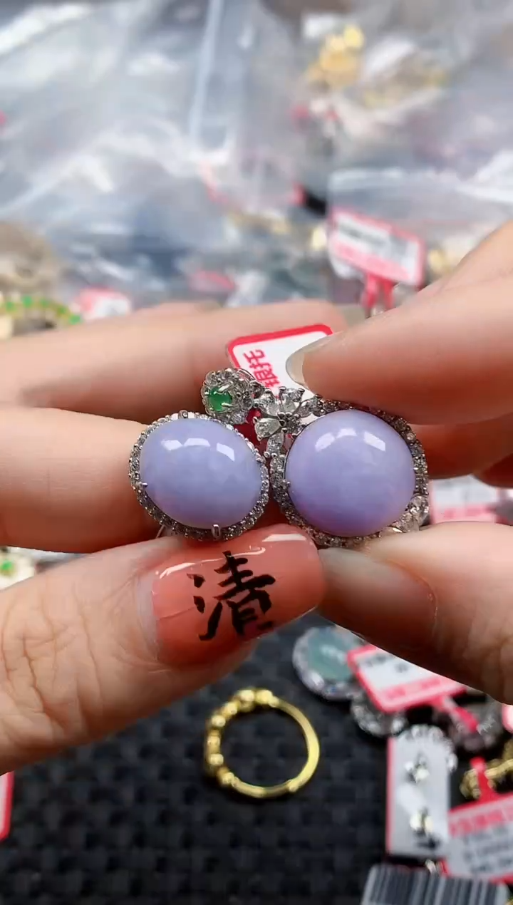 银S925镶嵌戒指翡翠天然A货缅甸翡翠