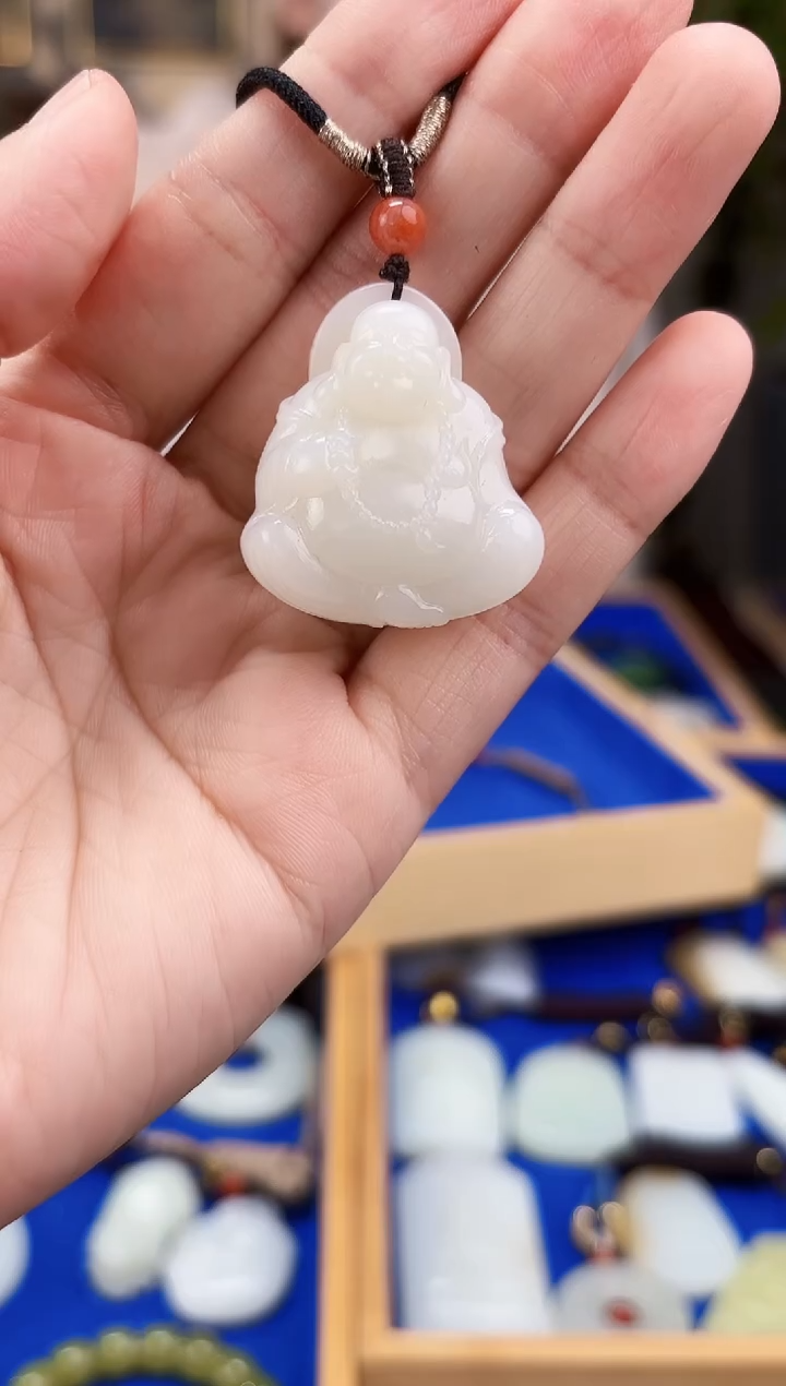 和田玉未镶嵌挂件拍一发一