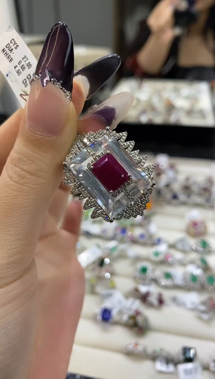 银S925镶嵌吊坠定制红宝石楚楚珠宝中古甄选不退换