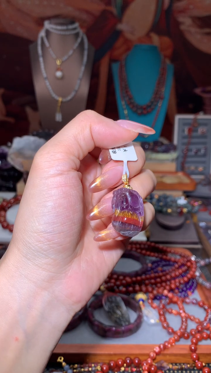 未镶嵌珠宝半成品水晶极光貔貅吊坠