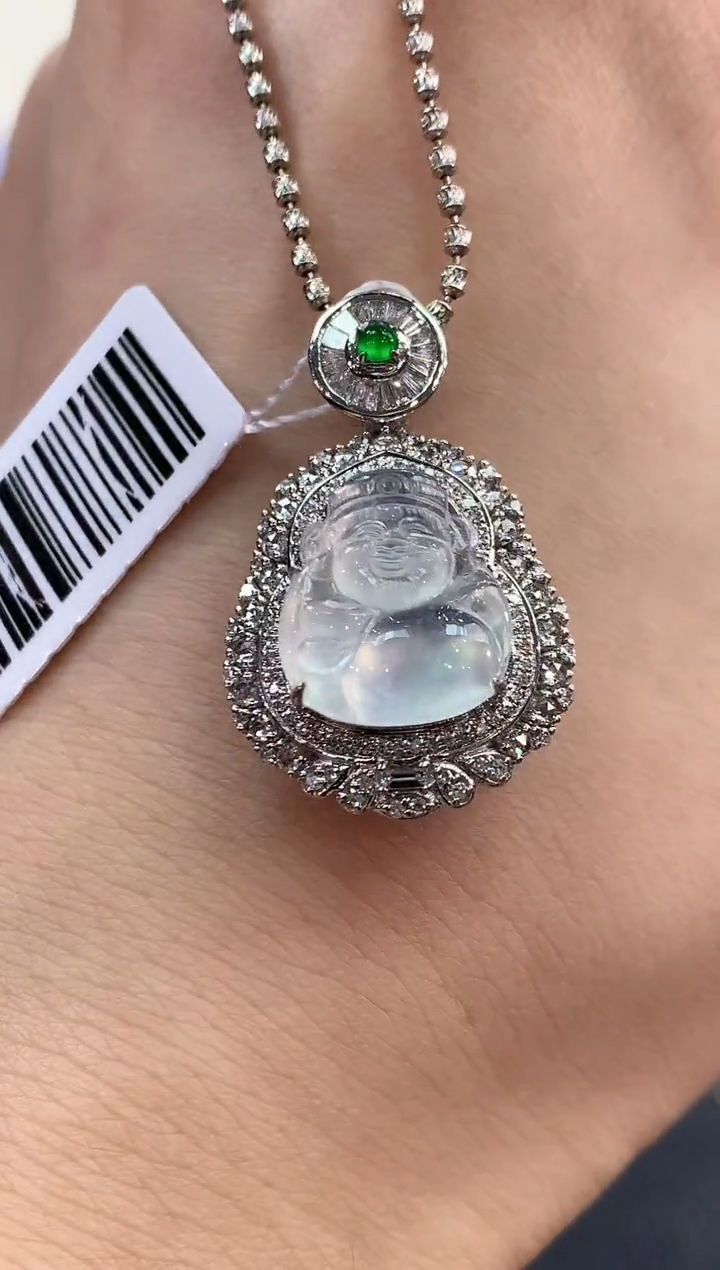 【闪购商品】翡翠吊坠(不含链)18K金镶嵌B211