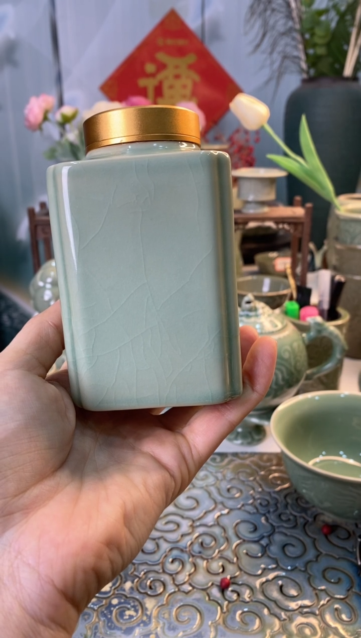 【闪购商品】121408微瑕冰裂纹车载茶叶罐 一只