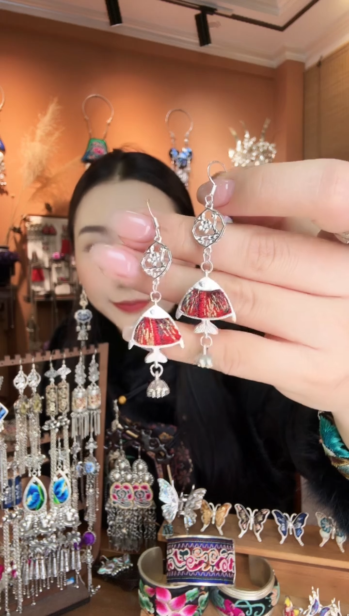 刺绣纯手工民族风耳环