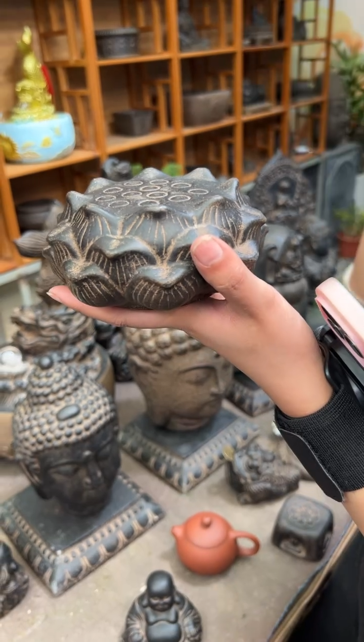 陶土莲蓬实心底座