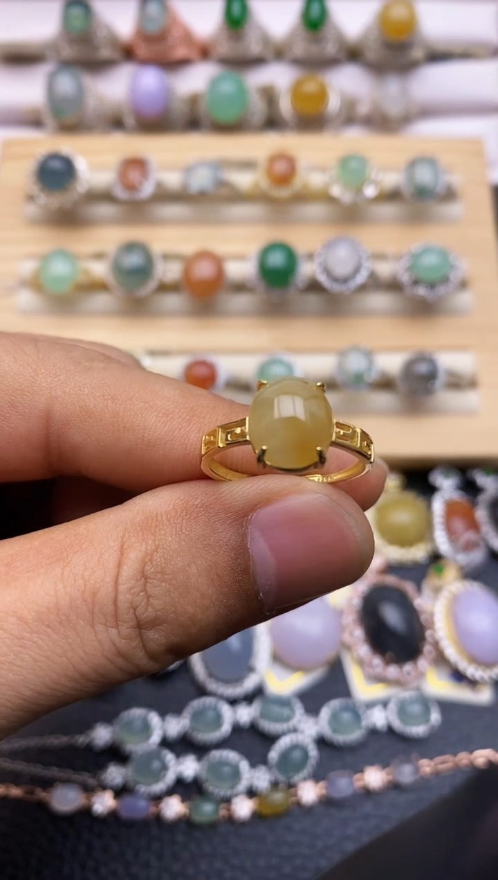 翡翠银S925镶嵌戒指/0021