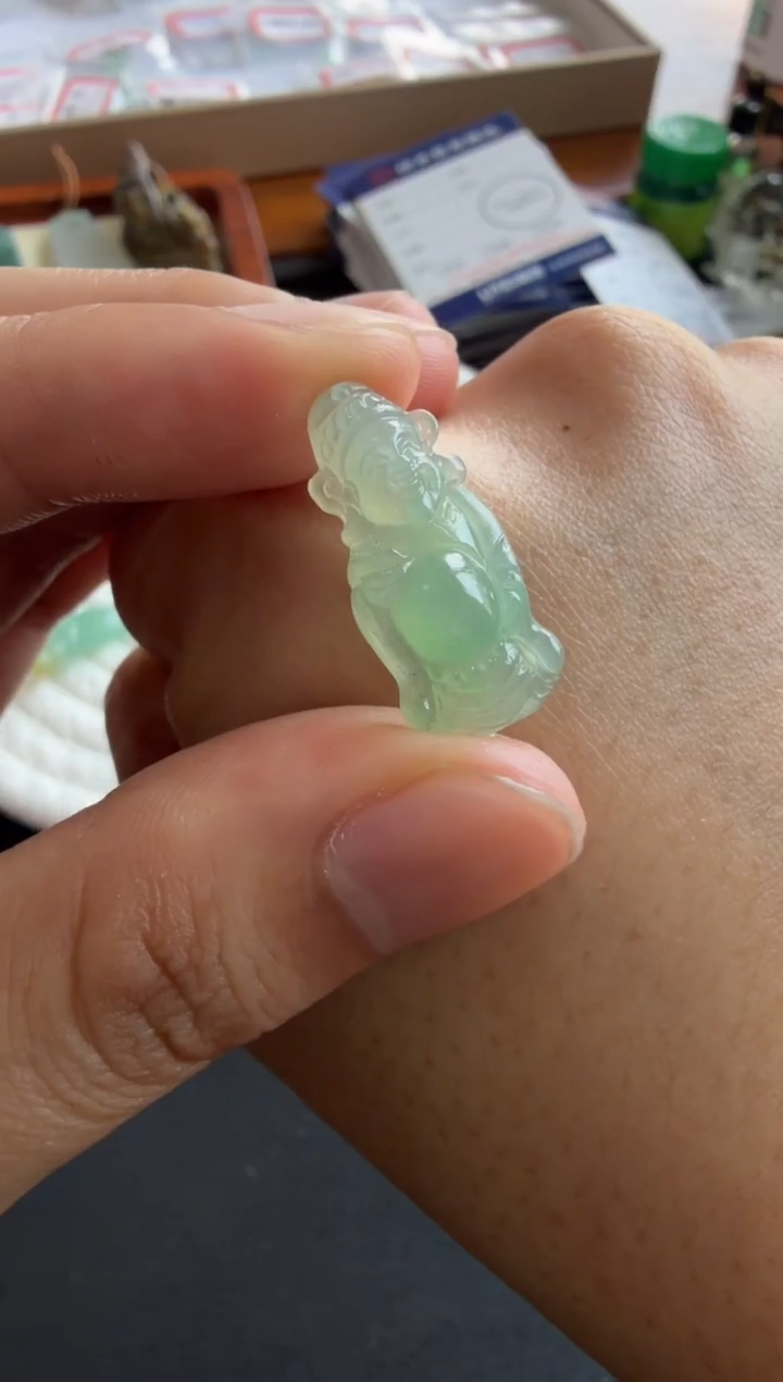 未镶嵌定制翡翠财神