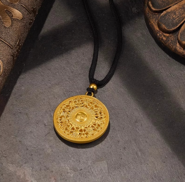 水贝足金吊坠9999黄金