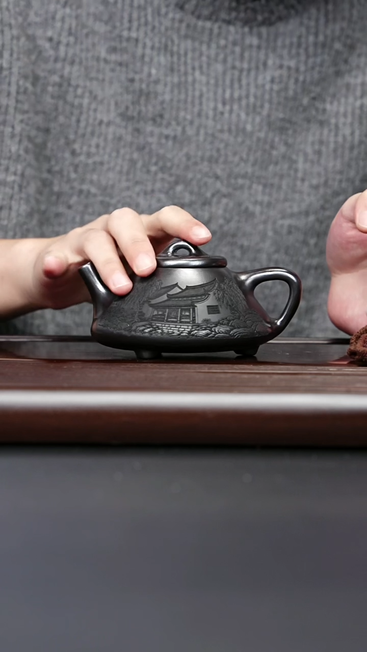 紫砂壶宜兴紫砂 子冶石瓢石黄 李恒阳