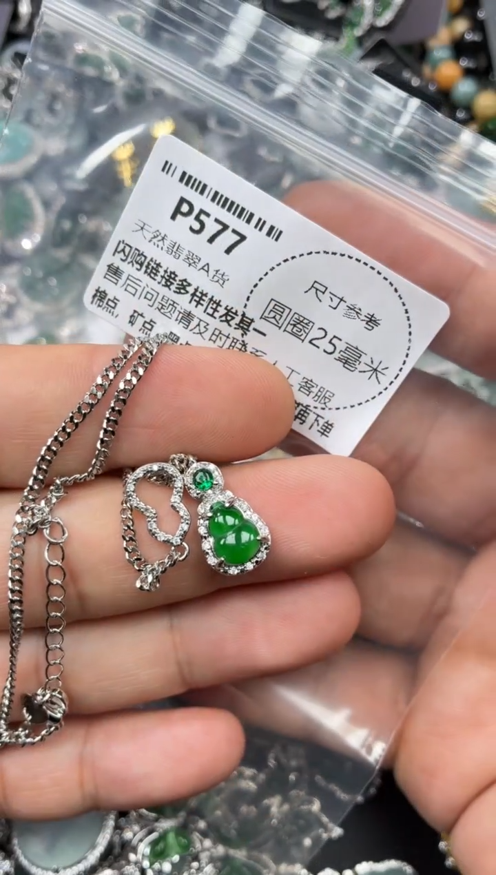 翡翠未镶嵌颈饰P577项链